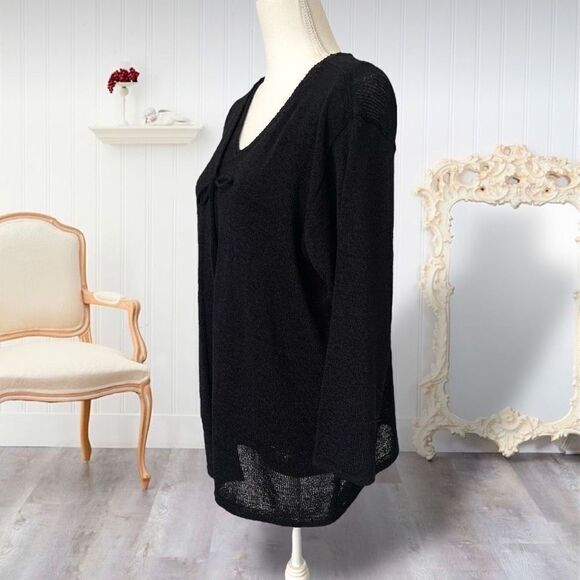 Lane Bryant Black Knit 3/4 Sleeve Cardigan Twinset Sweater Set Sz 18/20 **READ** - Picture 3 of 13